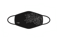 Non-Medical reusable face mask with wrap around peony design
