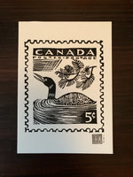 Loon Stamp Linocut Print