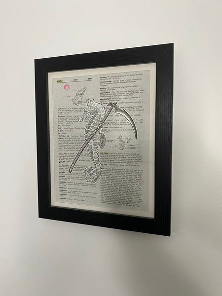 Scythe & Seahorse by Laurel Winston - Framed Original